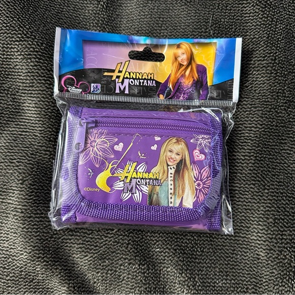 NWT Y2K Disney Purple Hannah Montana Mini Tri-Fold Wallet - Picture 1 of 9